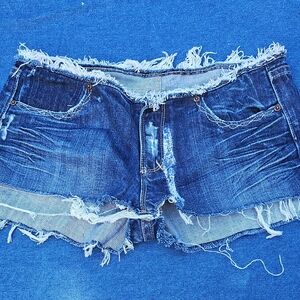 Vigoss Blue Distressed Jean Shorts